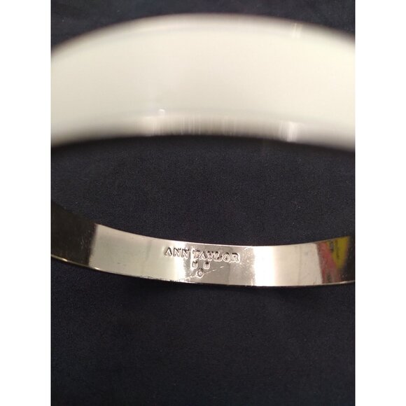 Ann Taylor Enameled Bracelet Cream On gold Chic 2.6" Across - Picture 2 of 10